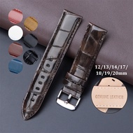 Genuine Leather Watch Strap 12mm 13mm 14mm 17mm 18mm 19mm 20mm Universal Bracelet Women Men Business