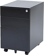 Yamazen RKD-39 (MBK) Wagon, Wheels, 3 Tiers, Keyed, Cabinet, All Lock, Side Wagon, Desk Wagon, A4 Co