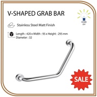V Shape Grab Bar -L420 x W95 x H295mm (ø32mm)