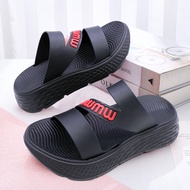 SIMWOOD Sandal Wanita Sandal Jelly Slop Wedges Wanita Korea Dewasa Tinggi 5cm Sandal Fuji Wanita