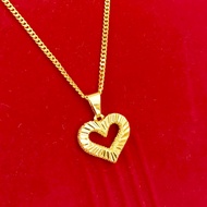 Emas Korea 24k Rantai Leher Necklace + Loket Pendent Viral