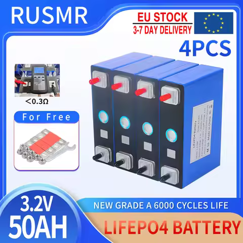 Grade A 3.2V 50Ah Lifepo4 Battery 12V 24V 48V Lithium Iron Phosphate Rechargable Cell For Backup Pow