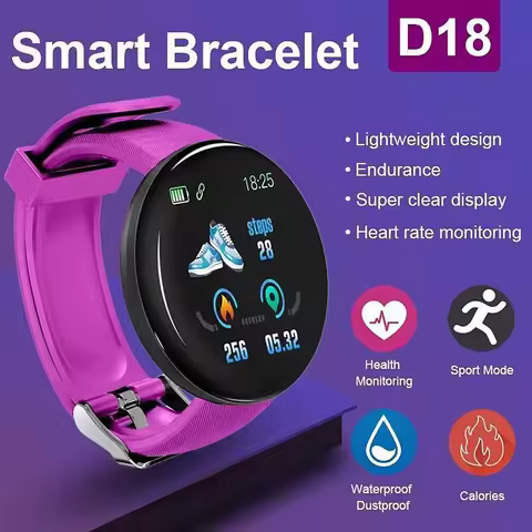 D18 2023 New Men Smart Watch Real-time Activity Tracker Heart Rate Monitor Sports Women Smart Watch