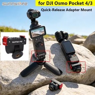 Sunnylife for Osmo Pocket 4P/4/3 Quick Release Adapter 1/4" Interface 180 Degree Tilt Selfie Stick