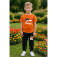 17th Old Warrior Children's Suit, 80th Indonesian Independence Day T-shirt and Jogger T-shirt, Augus