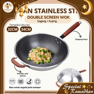 Izuma Wok Wok Stainless Steel Ear Handle/Thick Wok Pan