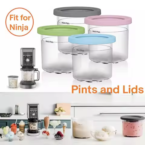 4/2/1Pcs kitchen things Ice Cream Cups For Ninja-CREAMI NC300s Series Reusable Can Store Containers 