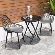 Balcony small table and chair coffee table outdoor balcony simple modern chair rattan chair three-pi
