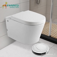 🚢Smart Toilet Small Apartment Home without Tank Ceramic Toilet Wall-Mounted Pulse Toilet Wall-Mounted Toilet
