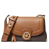 MICHAEL MICHAEL KORS BOWERY MEDIUM LEATHER CROSSBODY (BROWN/ACORN)
