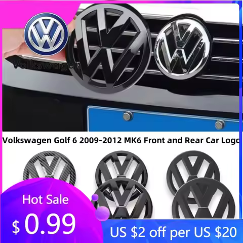 For VW Volkswagen Jetta MK5 Golf Volkswagen Golf MK6 Front & Rear Badge Emblem Set 135mm 110mm Fits 