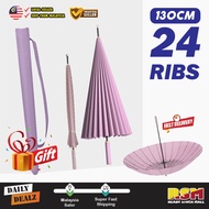 24 Ribs Long Handle Big Umbrella Anti-UV Sun Rainstorm Protector Large Surface Parasol / Payung Besa