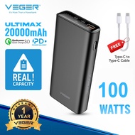 VEGER 20000mAh W2032C 100W Super Strong Laptop Powerbank Power Delivery Qualcomm Quick Charge QC 3.0