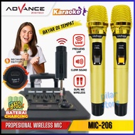 Advance MIC-203/206 Profesional 2 Mic Wireless Microphone Karoke Mic Duet - Mic Double Karaoke ADVANCE 203/206 Microphone Wireless Profesional~PLS