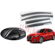 Mazda 3 Hatchback 2014-2019 OEM Stainless Steel Chrome Lining Injection Car Window Door Visor