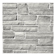 3D Grey Stone Wall Sticker Self Adhesive 3D Wall Panel Stone Wallpaper, DIY Home Wall Decor for Living Room, Bedroom, Kitchen Backsplash, Bathroom, Accent Wall, 30*30cm