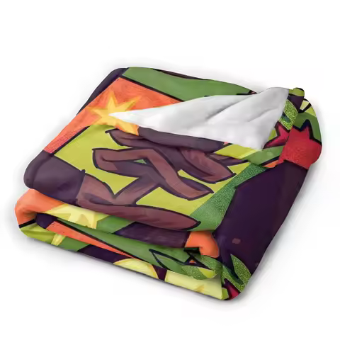 1x1x1x1 Forsaken One by One Knitted Blanket Coral Fleece Plush Super Warm Throw Blankets for Bedroom