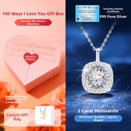 2ct Moissanite Pendant 999 Silver