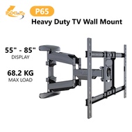 P65 / Heavy Duty TV Bracket / Size 55" - 85" TV / Full Motion Swivel Wall Mount