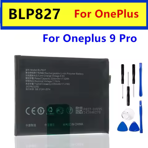BLP827 New Replacement Battery For Oneplus 9 Pro Phone Battery Capacity 4500mAh Genuine Batteries + 