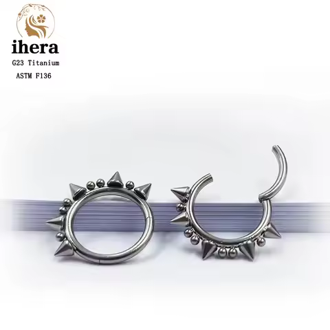 G23 Titanium Cone Spike Circular Nose Ring 14G Surgical Nose Septum Piercing Hoops Ear Tragus Cartil