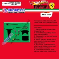 F003 Decal White Toner Hotwheels Ferrari 599XX Zamac