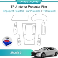 Mazda 3 BP 2019-2024 Transparent TPU Interior Protector Film Scratch Resistant Protective Film VACC AUTO Car Accessories