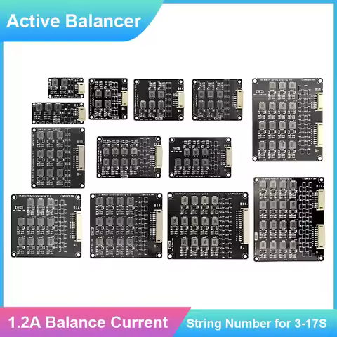 1.2A Active Balancer Lifepo4 Inductive Balance Board 3S 4S 6S 7S 8S 9S 10S 12S 16S 17S Equalizer BMS
