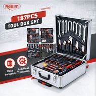 REAIM 187 Pcs Tool Box Set Tool Craft Hand Tools Heavy Duty  Drawer Set Total Tool Set Spanar Box