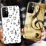 Music Notes Glass Phone Case For POCO F3 F4 F5 M3 M4 M5 M6 4G X3 X4 GT NFC X5 X6 PRO 5G
