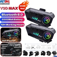 Y10 2x Motorcycle Helmet BLUETOOTH Intercom Headset 48h Battery Intelligent Noise Reduction Ipx6 Wat