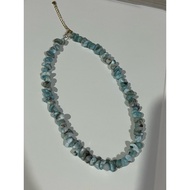 Larimar raw-cut necklace (adjustable)