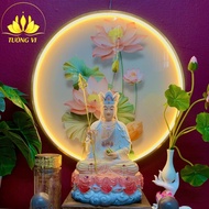 Buddha Halo Lamp, Lotus Painting Lamp, Round Led Lamp, Led Buddha Altar Decoration Light.