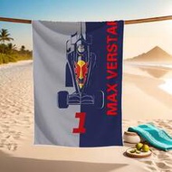 1pc Racing Car Design Beach Towel - Extra Large Quick Dry Ultra-Fine Fiber With F1 Race Car Pattern 