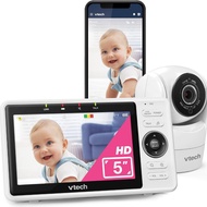 VTech Upgraded Smart WiFi Baby Monitor VM901, 5-inch 720p Display, 1080p Camera, HD NightVision, Ful