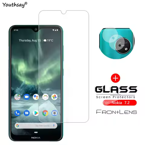 2PCS For Nokia 7.2 Glass For Nokia 7.2 6.2 5.3 2.3 1.4 Tempered Glass Camera Protector Screen Film G