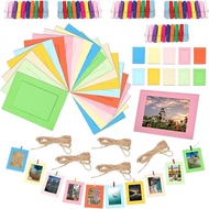 [SG] 10Pcs DIY Kraft Cardboard Photo Frames Colorful Wall Decoration Hanging Photo Frames with Woode