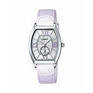 Casio นาฬิกาข้อมือผู้หญิง สายหนังแท้ รุ่น LTP-E114L-6 - Purple รับประกันศูนย์ 1 ปี ของแท้