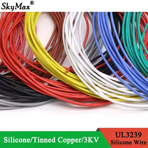 2M/5M UL3239 Copper Wire 30 28 26 24 22 20 18 16 14 12 10 8 AWG Silicone Insulated Tinned Copper 3KV