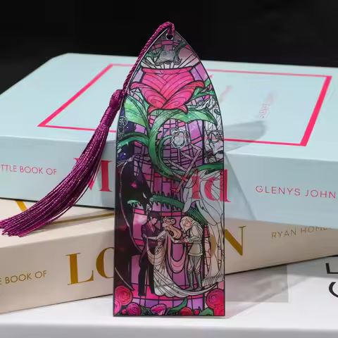 Acotar Stained Glass Bookmarks Fantasy Acrylic Book Charms Book Lover Book Accessories Student Schoo