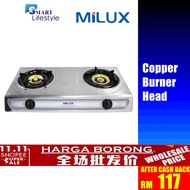 Milux 2 Burner Stainless Steel Gas Stove MS-128