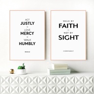Bible Verse Quote Canvas Prints Love Mercy Christian Scripture Black and White Poster Bible Verse Wa