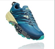 HOKA One One WOMEN'S SPEEDGOAT 4 Wide Provincial Blue / Luminary Green