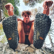 Vibram รองเท้าห้านิ้วรองเท้าวิ่งการเดินทางในป่าและภูเขารองเท้าฝึกซ้อมข้อต่ำสำหรับกีฬากลางแจ้งกันลื่นทนต่อการเสียดสีสำหรับผู้ชายวิ่งบนภูเขากีฬา V-TRAIL