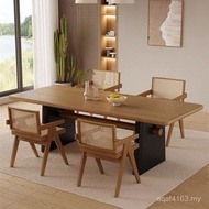 Silent Style Solid Wood Dining Table Chair Combination B & B Restaurant Dining Table Chair Log Negot