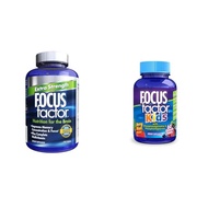 Focus Factor Adults Extra Strength, 120 Count - Brain Supplement for Memory & Kids Complete Daily Ch