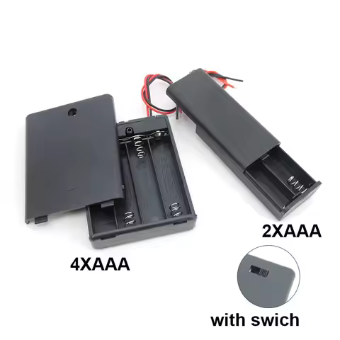 1/5pcs black 2 4 Slot AAA Battery Holder Case Box 2xAAA 4XAAA 3v 6v 1.5v Leads ON/OFF Switch Cover S
