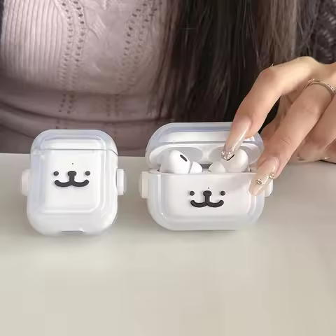 Clear Holder Joke Bear Cartoon Animal For AirPods 1 Pro 2 Pro 3 4 Soft TPU Earphone Accessories Head