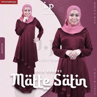 Indah Pesona Matte Satin Cutting Slim Fit Baju Kurung - Maroon/Size 2XS-5XL