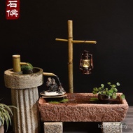 Stone Grinding Water Sink Old Stone Tank Flower Pot Courtyard Old Stone Ornaments Outdoor Landscape 
